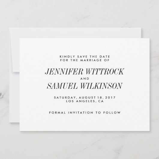 Minimaliserende Moderne Foto sparen de Datum Save The Date (Achterkant)