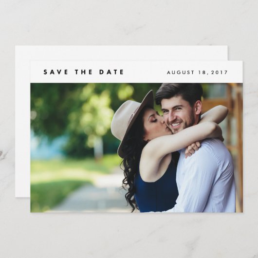 Minimaliserende Moderne Foto sparen de Datum Save The Date (Voorkant / Achterkant)