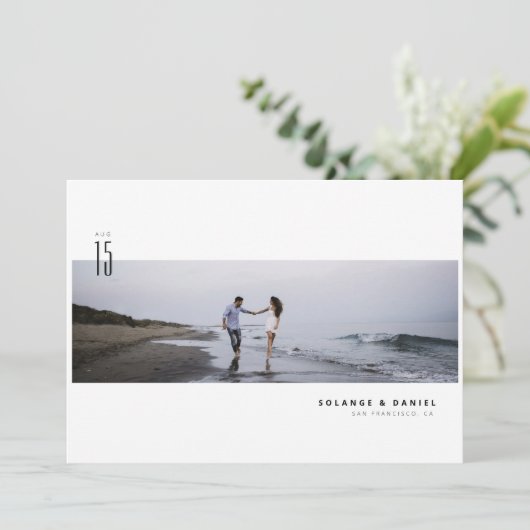 Minimaliserende Moderne Foto sparen de Datum Save The Date (Staand voorkant)