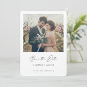 Minimaliserende Moderne Foto van het Manuscript sp Save The Date (Staand voorkant)