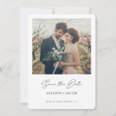 Minimaliserende Moderne Foto van het Manuscript sp Save The Date (Voorkant)