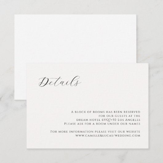 Minimaliserende moderne huwelijksakte RSVP kaartje (Voorkant / Achterkant)