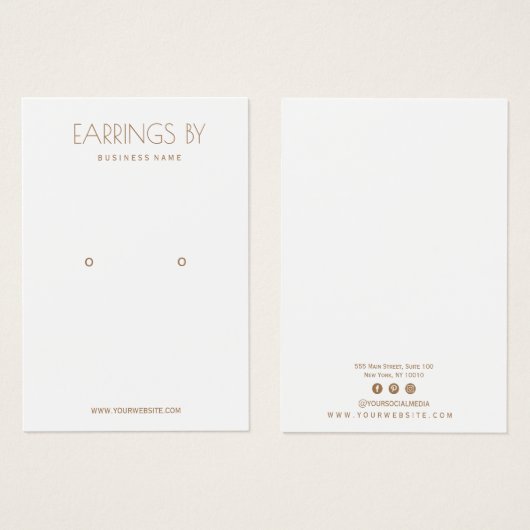 Minimaliserende oorkaart visitekaartje (Voorkant /achterkant)