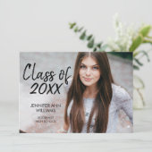 Minimaliserende Photo Afstuderen Announcement Card Aankondiging (Staand voorkant)