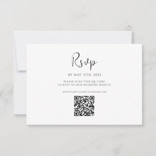 Minimaliserende RSVP QR-kaart voor het bruiloft me (Voorkant)