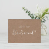 Minimaliserende Rustic Bridesmaid-Kaart Bedankkaart (Staand voorkant)