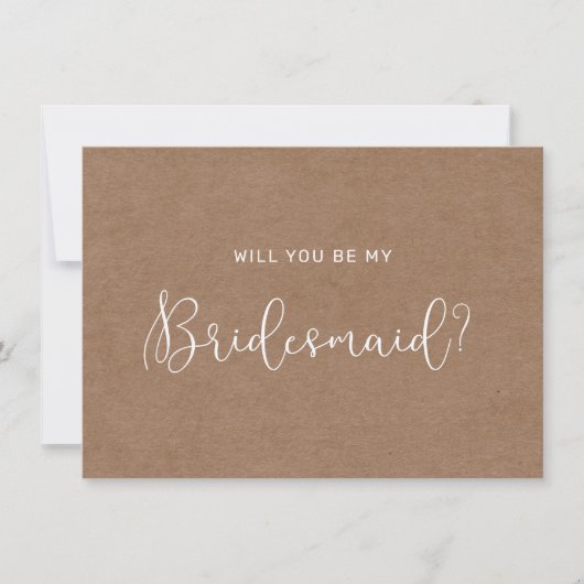 Minimaliserende Rustic Bridesmaid-Kaart Bedankkaart (Voorkant)