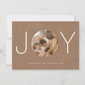 Minimaliserende Rustic Joy Prettige feestdagen fot Bedankkaart (Voorkant)