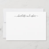 Minimaliserende scriptgepersonaliseerde parketbrie notitiekaartje (Voorkant)