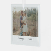 Minimaliserende Simple Verloving Photo Engaged Glas Ornament (Voorkant links)