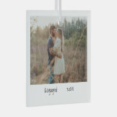 Minimaliserende Simple Verloving Photo Engaged Glas Ornament (Voorkant Rechts)