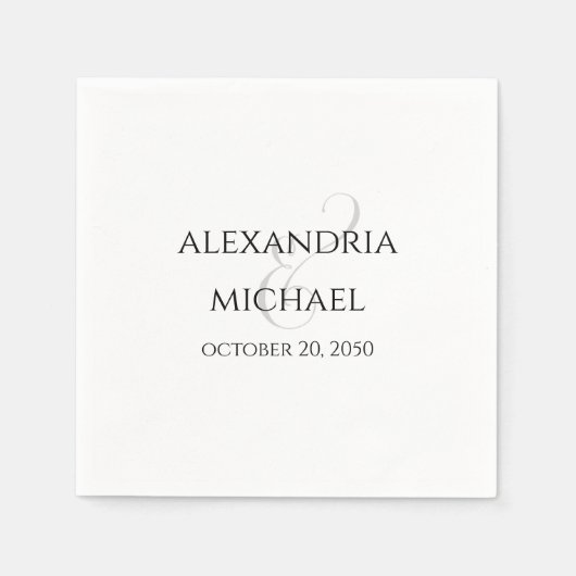 Minimaliserende Simple Wedding Calligraphy Sjabloo Servet (Voorkant)