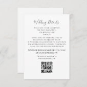 Minimaliserende Simple Wedding Details QR Code Sja Informatiekaartje (Voorkant / Achterkant)