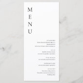 Minimaliserende Simple Wedding Menu Card (Voorkant)