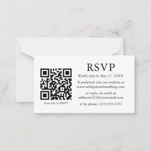 Minimaliserende Simple Wedding QR RSVP Enclosure Notitiekaartje