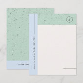 Minimaliserende terrazzo monogram - Blauw Aankondiging (Voorkant / Achterkant)