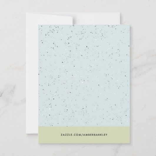 Minimaliserende terrazzo monogram - Groen Aankondiging (Achterkant)