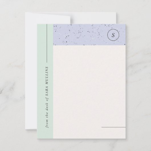 Minimaliserende Terrazzo Monogram Stationery - Min Aankondiging (Voorkant)