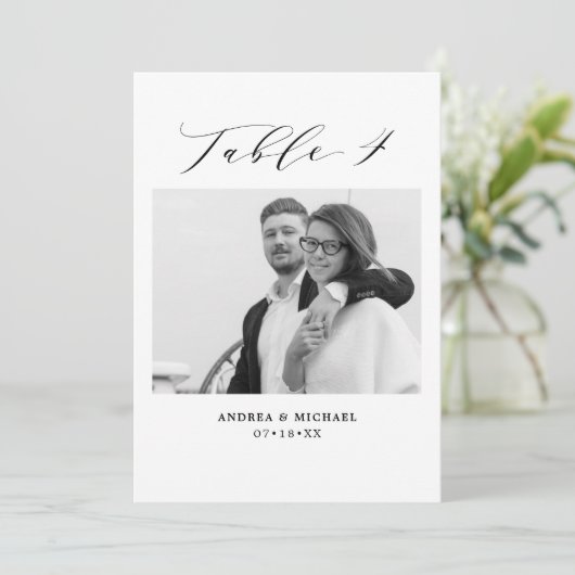 Minimaliserende trouwtafel 4 Aantal en Afbeeldinge Aankondiging (Staand voorkant)