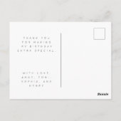 Minimaliserende verjaardag Dank u wel Briefkaart f (Achterkant)