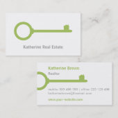 Minimaliserende Visitekaartjes voor groene sleutel (Voorkant / Achterkant)