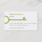 Minimaliserende Visitekaartjes voor groene sleutel (Achterkant)