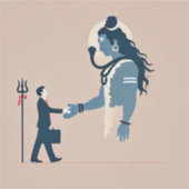 minimalism image of an ordinary person greeting go sticker (Voorkant)