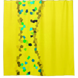 Minimalisme Abstract Bleek blauw zwart geel Douchegordijn