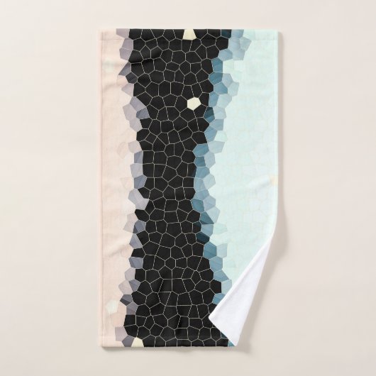 Minimalisme Abstract Bleek  roze zwart Bad Handdoek (Handdoek)