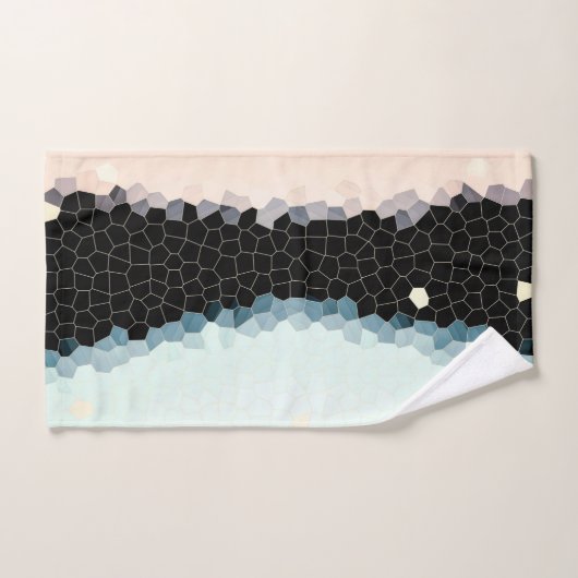 Minimalisme Abstract Bleek  roze zwart Bad Handdoek (Handdoek)