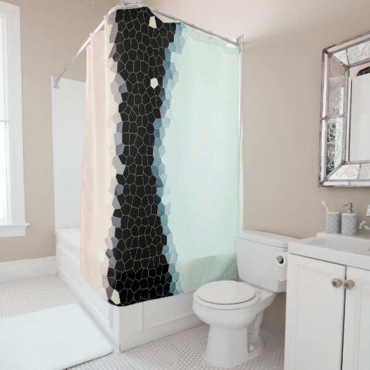 Minimalisme Abstract Bleek  roze zwart Douchegordijn (In situ)