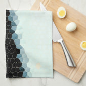 Minimalisme Abstract Bleek  roze zwart Theedoek (Quarter Fold)