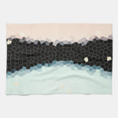 Minimalisme Abstract Bleek  roze zwart Theedoek (Horizontaal)