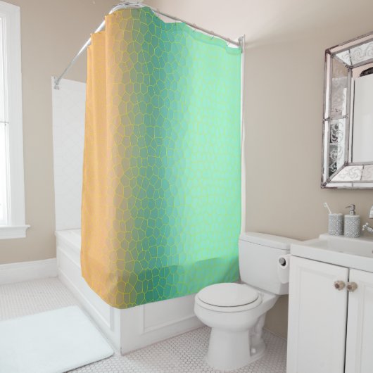 Minimalisme Abstract KunstBleek Turquoise Green Co Douchegordijn (In situ)