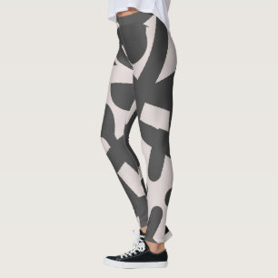 Minimalisme Abstract Kunstpatroon Bord Grijs Leggings