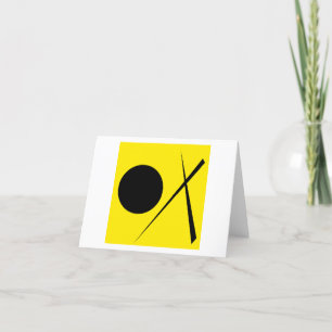 Minimalisme Abstract kunstpatroon zwart geel Bedankkaart