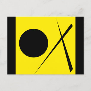 Minimalisme Abstract kunstpatroon zwart geel Briefkaart
