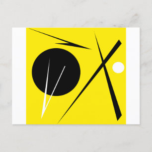 Minimalisme Abstract kunstpatroon zwart-wit Briefkaart