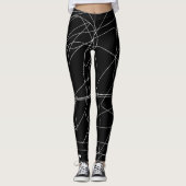 Minimalisme Abstract kunstpatroon zwart wit Leggings (Voorkant)