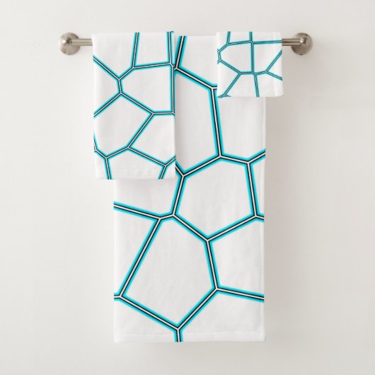 Minimalisme Abstracte Bleke  Turquoise White Cells Bad Handdoek (Insitu)