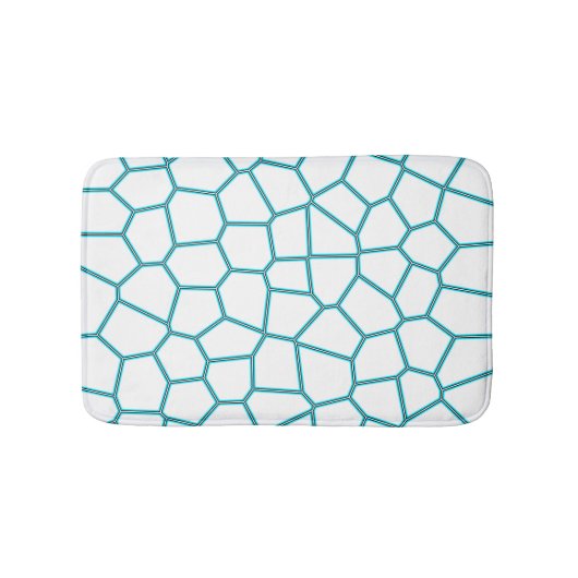 Minimalisme Abstracte Bleke  Turquoise White Cells Badmat (Voorkant)
