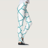 Minimalisme Abstracte Bleke  Turquoise White Cells Leggings (Rechts)