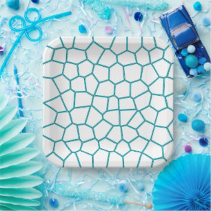 Minimalisme Abstracte Bleke Turquoise White Cells Papieren Bordje