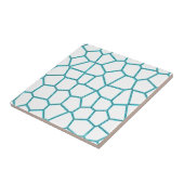 Minimalisme Abstracte Bleke  Turquoise White Cells Tegeltje (Zijkant)