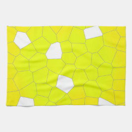 Minimalisme Abstracte gele grijze cellen Theedoek