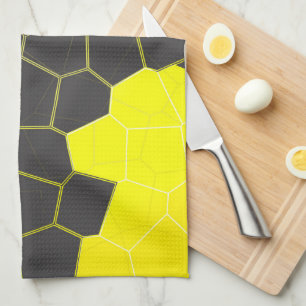 Minimalisme Abstracte gele grijze cellen Theedoek
