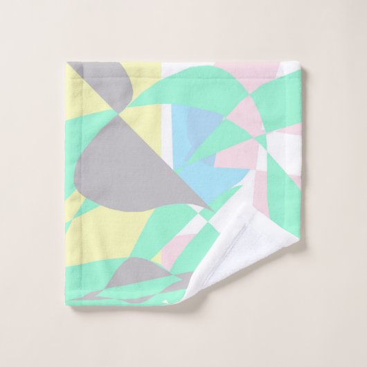 Minimalisme Abstracte kunst pasta grijs Turquoise Bad Handdoek (Wasdoekje)