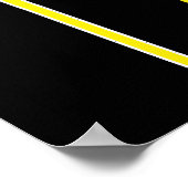 Minimalisme abstracte kunstzwarte witte gele linne poster (Hoek)