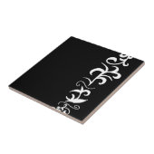 Minimalisme Abstracte zwarte kunsttekening Tegeltje (Zijkant)