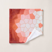 Minimalisme Art Abstrait Corail Rouge Blanc Cellul (Gant de toilette)